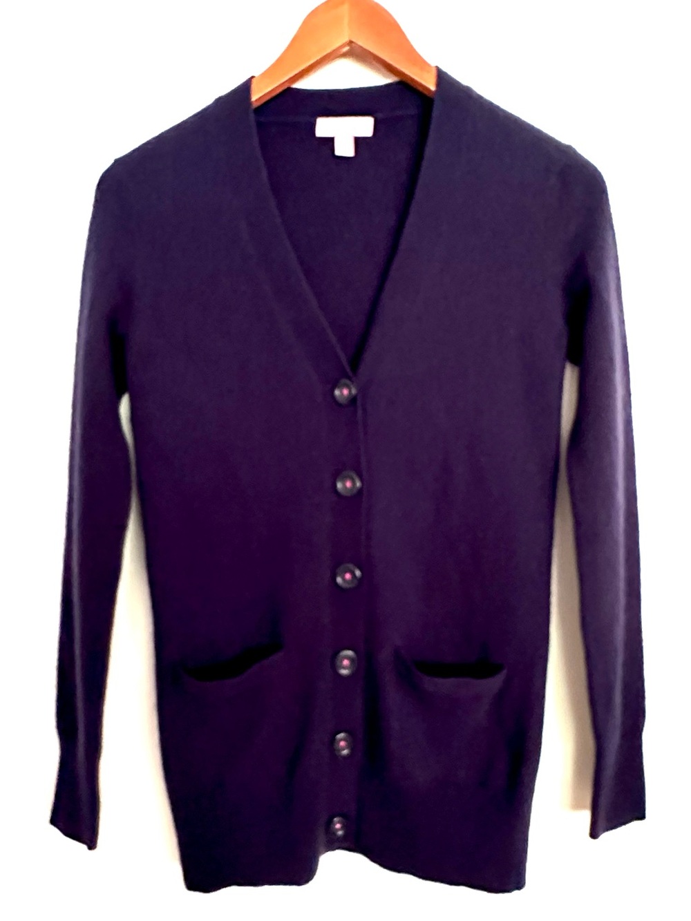 Lilly Pulitzer Cashmere Wool Blend Navy V-Neck Button Cardigan Size XS